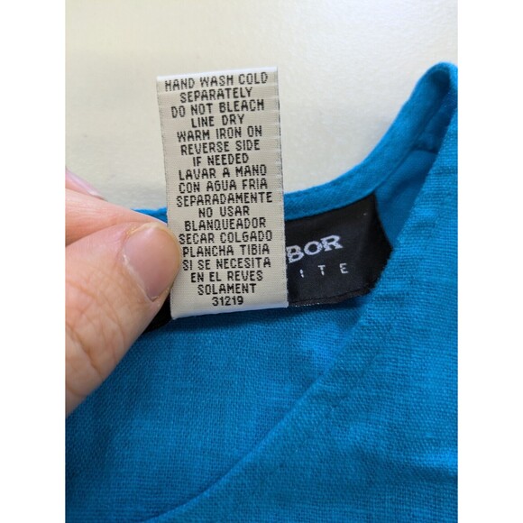 Sag Harbor Bright Blue Linen Sleeveless Maxi Dress Sequins Womens 8P NWT - Picture 9 of 13